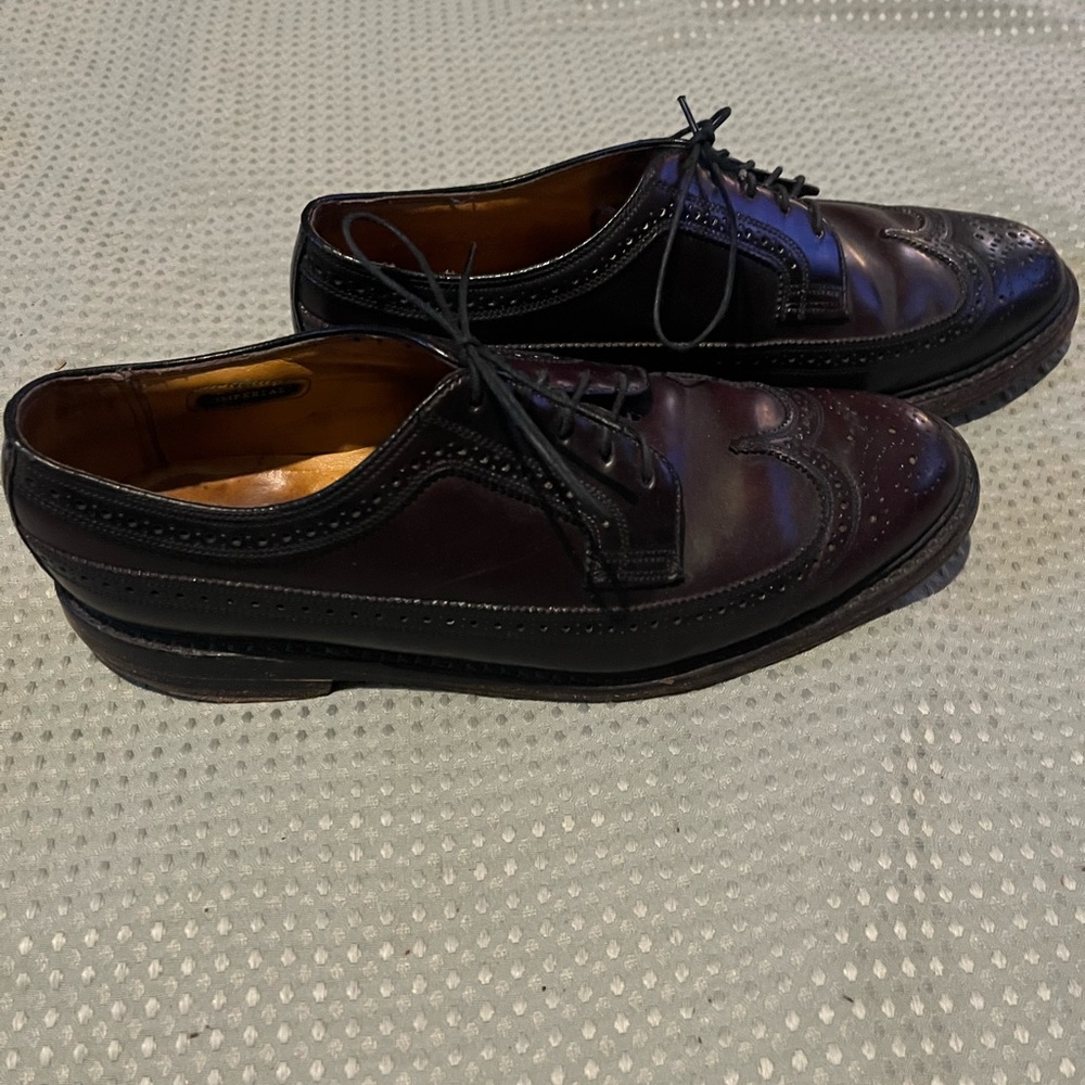 Vintage 1960 Florsheim Imperial Men's Leather Wingtip Oxfords Size 11 Brown